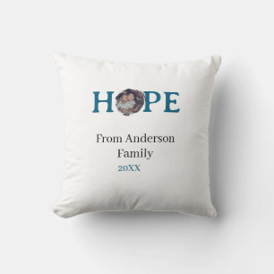 Hope blue holidays bold letter kids photo name yea cushion