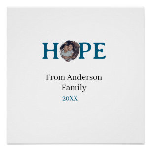 Hope blue holidays bold letter kids photo name yea poster