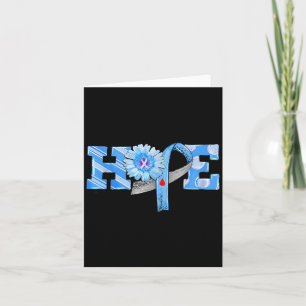 Hope Blue Ribbon Sunflower T1d Diabetes Awareness  Card