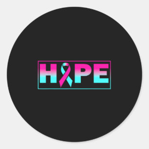 Hope Brca Awareness Breast Cancer Pink Ribbon  Classic Round Sticker