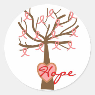 "Hope", Breast Cancer Awareness Gifts Classic Round Sticker