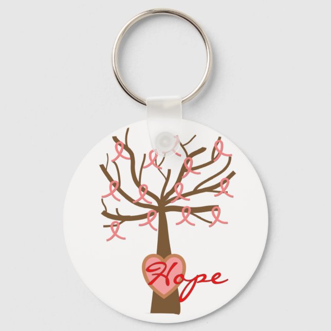 "Hope", Breast Cancer Awareness Gifts Key Ring (Front)
