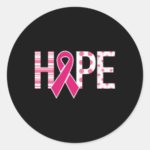 Hope Breast Cancer Awareness Support 1  Classic Round Sticker