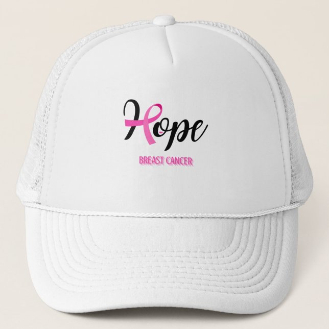 HOPE/ BREAST CANCER/ AWARENESS UNISEX TRUCKER HAT (Front)