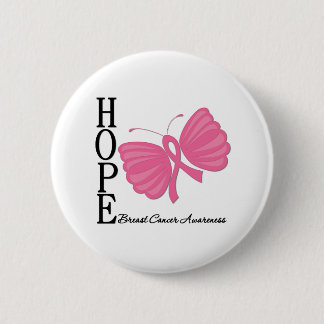 Hope Butterfly Breast Cancer 6 Cm Round Badge
