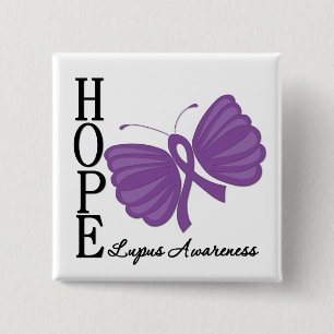 Hope Butterfly Lupus 15 Cm Square Badge