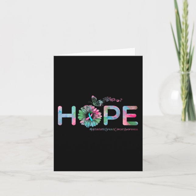 HOPE Butterfly Metastatic Breast Cancer Awareness  Card (Front)