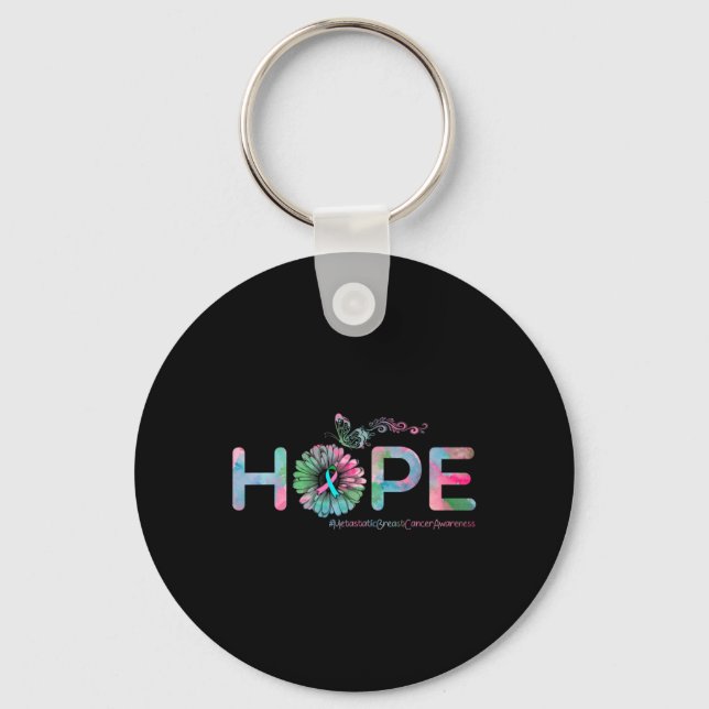 HOPE Butterfly Metastatic Breast Cancer Awareness  Key Ring (Front)
