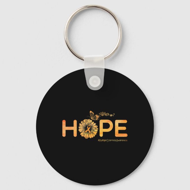 Hope Butterfly Multiple Sclerosis Awareness Gifts  Key Ring (Front)