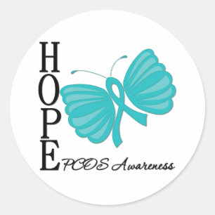 Hope Butterfly PCOS Classic Round Sticker