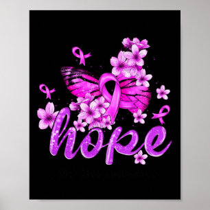 Hope Butterfly Purple Ribbon Overdose Awareness  Poster