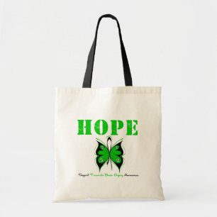 HOPE Butterfly RibbonTraumatic Brain Injury Tote Bag