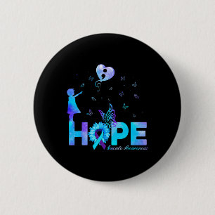 Hope Butterfly Sunflower Suicide Prevention Awaren 6 Cm Round Badge