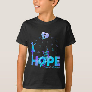 Hope Butterfly Sunflower Suicide Prevention Awaren T-Shirt