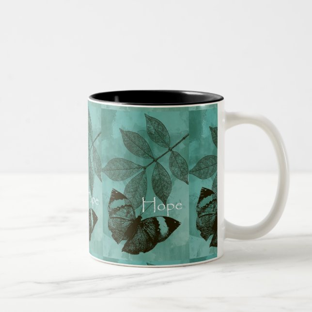 Hope Butterfly Two-Tone Coffee Mug (Right)