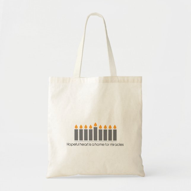 Hope Candle Tote Bag – Minimal Minimalist Light  (Front)