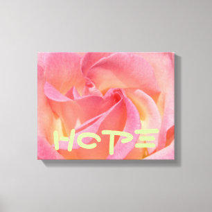 Hope Canvas Art Prints Pink Rose Flower Decorative