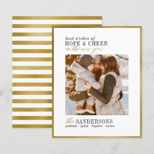 Hope & Cheer   Budget New Years Holiday Photo Card