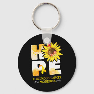 Hope Childhood Cancer Awareness Flowers   Key Ring
