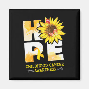 Hope Childhood Cancer Awareness Flowers Magnet