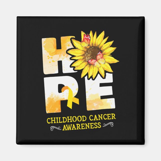 Hope Childhood Cancer Awareness Flowers   Magnet (Front)
