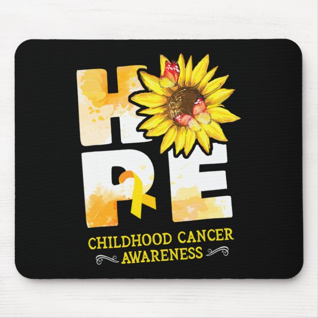 Hope Childhood Cancer Awareness Flowers   Mouse Mat (Front)