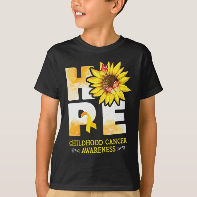 Hope Childhood Cancer Awareness Flowers   T-Shirt (Front)
