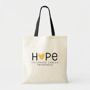 hope.childhood cancer awareness. Totes & Bags