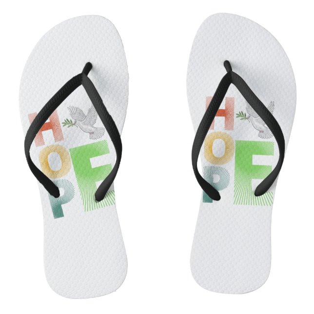 Hope - Christian Faith Inspirational Flip Flops (Footbed)