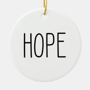 HOPE Christmas Minimal Ceramic Ornament