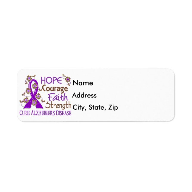 Hope Courage Faith Strength 3 Alzheimer's Disease (Front)