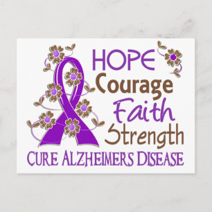 Hope Courage Faith Strength 3 Alzheimer's Disease Postcard