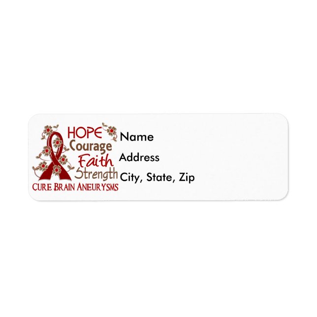 Hope Courage Faith Strength 3 Brain Aneurysms (Front)