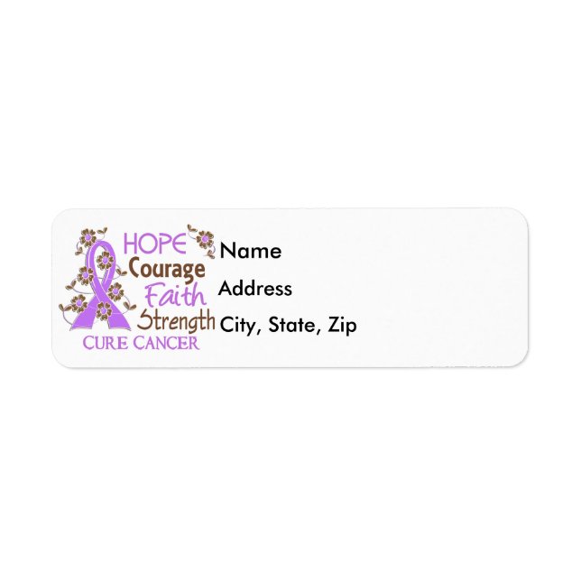 Hope Courage Faith Strength 3 General Cancer (Front)