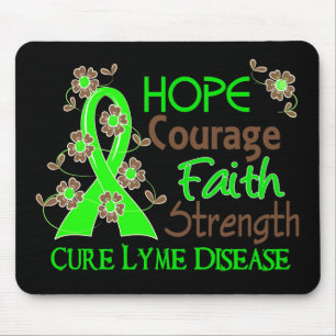 Hope Courage Faith Strength 3 Lyme Disease Mouse Mat