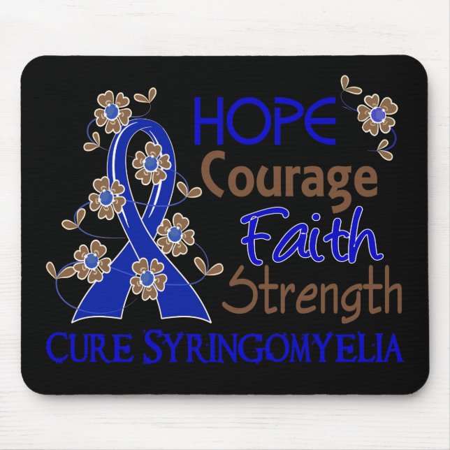 Hope Courage Faith Strength 3 Syringomyelia Mouse Mat (Front)