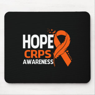 Hope CRPS Awareness Month Orange Ribbon Feather Su Mouse Mat