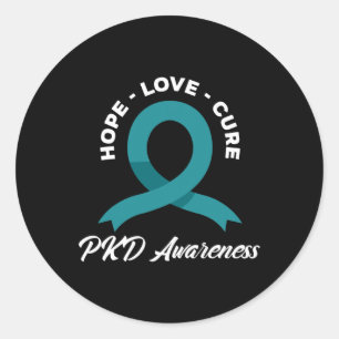 Hope Cure Polycystic Kidney Disease Awareness  Classic Round Sticker