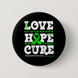 Hope Cure Warrior Kidney Disease Awareness Support 6 Cm Round Badge