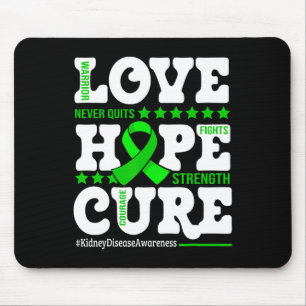 Hope Cure Warrior Kidney Disease Awareness Support Mouse Mat