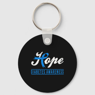 Hope Diabetes Awareness Ribbon Diabetic Type 1 T1  Key Ring