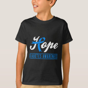 Hope Diabetes Awareness Ribbon Diabetic Type 1 T1 T-Shirt