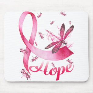 Hope Dragonfly Breast Cancer Awareness T-Shirt Mouse Mat