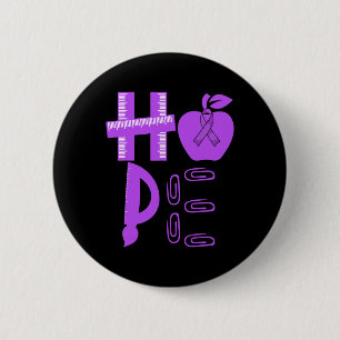 Hope Epilepsy Awareness Purple Ribbon Teacher 6 Cm Round Badge