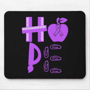 Hope Epilepsy Awareness Purple Ribbon Teacher Mouse Mat