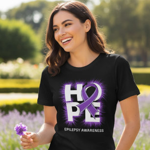 Hope Epilepsy Awareness Purple Ribbon Tri-Blend Shirt