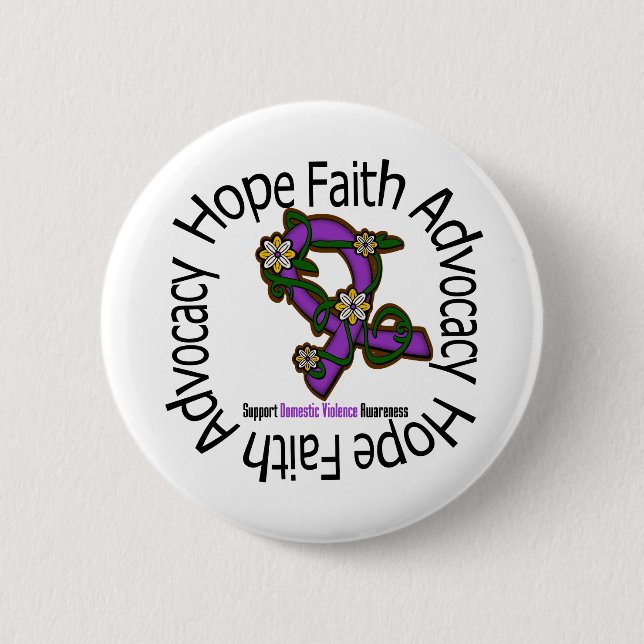 Hope Faith Advocacy Domestic Violence 6 Cm Round Badge (Front)