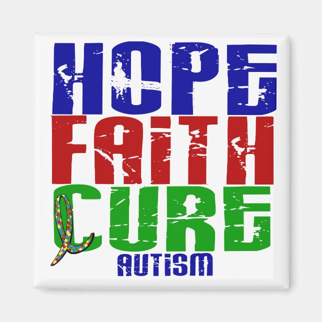 HOPE FAITH CURE AUTISM MAGNET (Front)