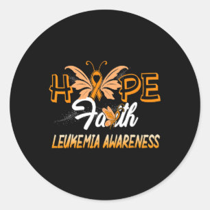 Hope Faith Leukaemia Awareness Classic Round Sticker