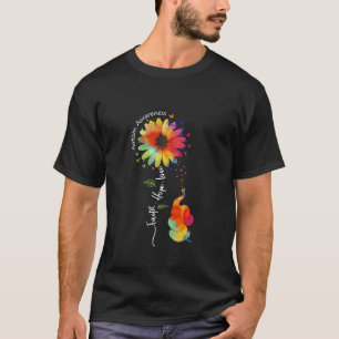 Hope Faith Love Autism Awareness Cute Elephant Sun T-Shirt